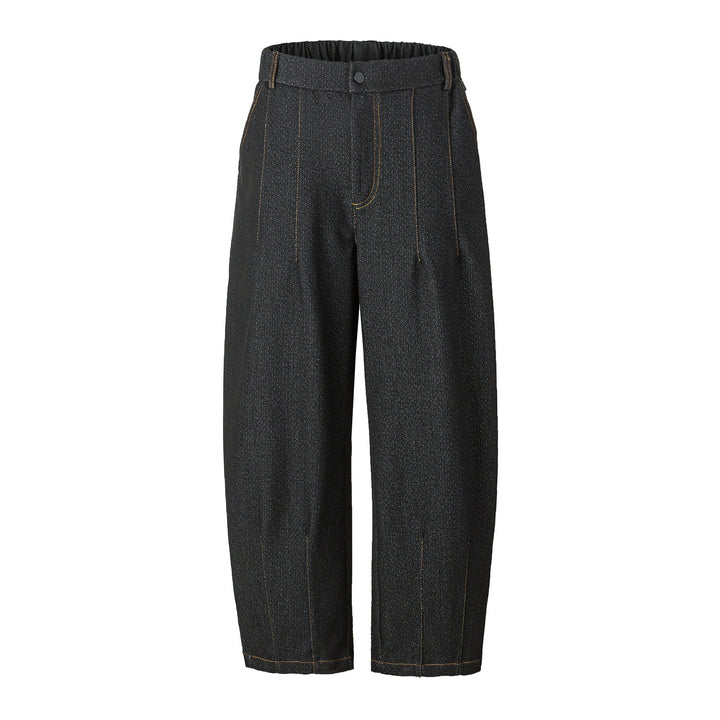 Damen Hochtaillierte weite Culotte-Hose mit Bügelfalte und elastischem Rückenteil Echoarchiv