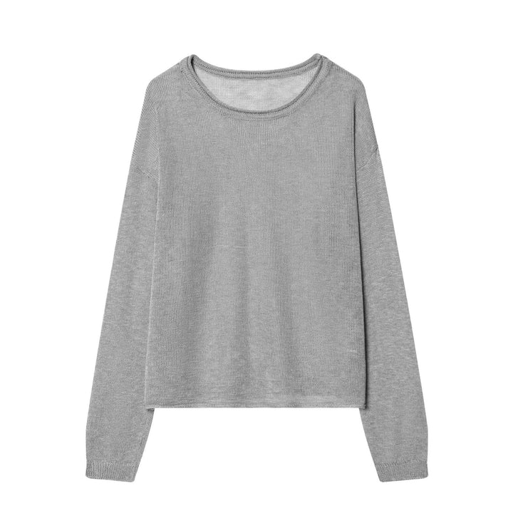 Damen Strick-Lounge-Set mit weitem Rundhals-Pullover und Highwaist-Schlaghose mit Spitzen-Detail Echo Archiv