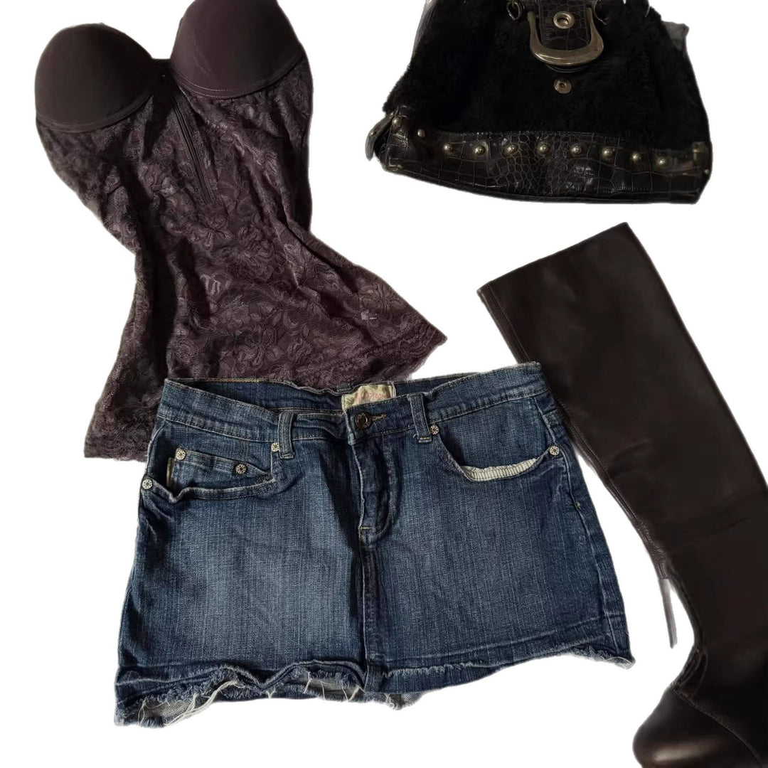 Damen Jeans-Shorts im Vintage-Stil Echo Archiv