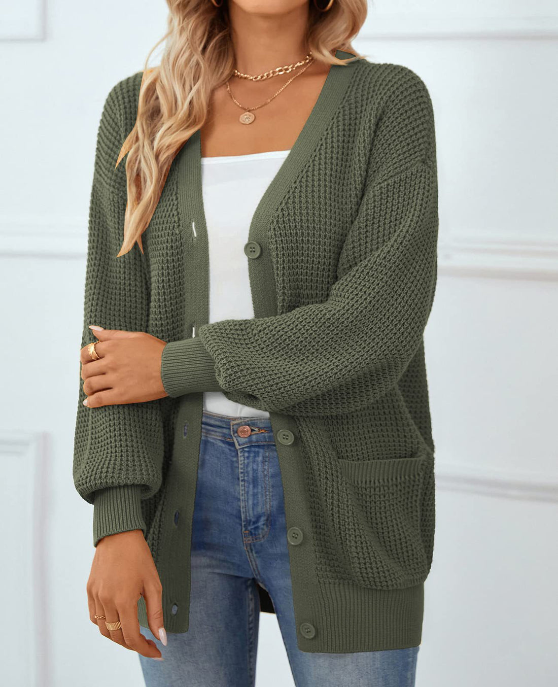 Damen Grobstrick Cardigan – Veloura