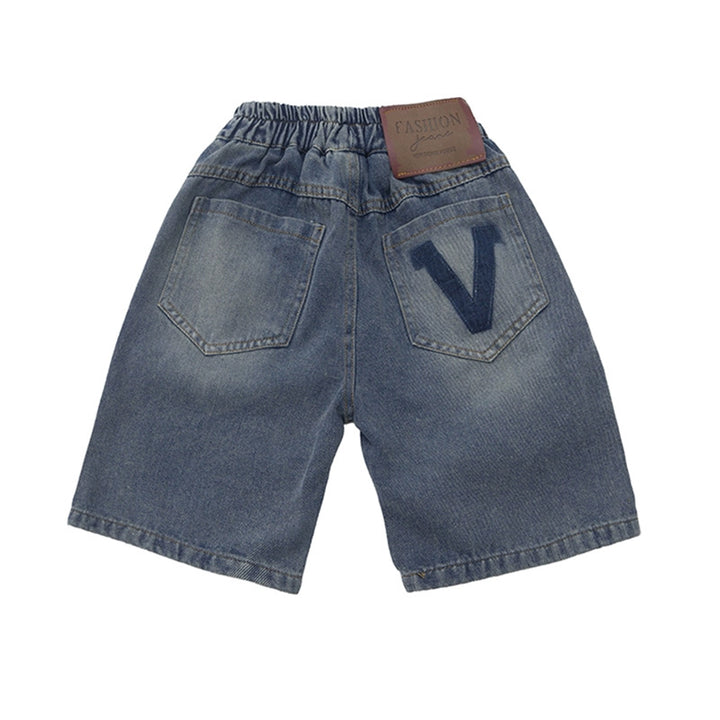 Unisex lässige Denim-Shorts mit Gummibund Echo Archiv