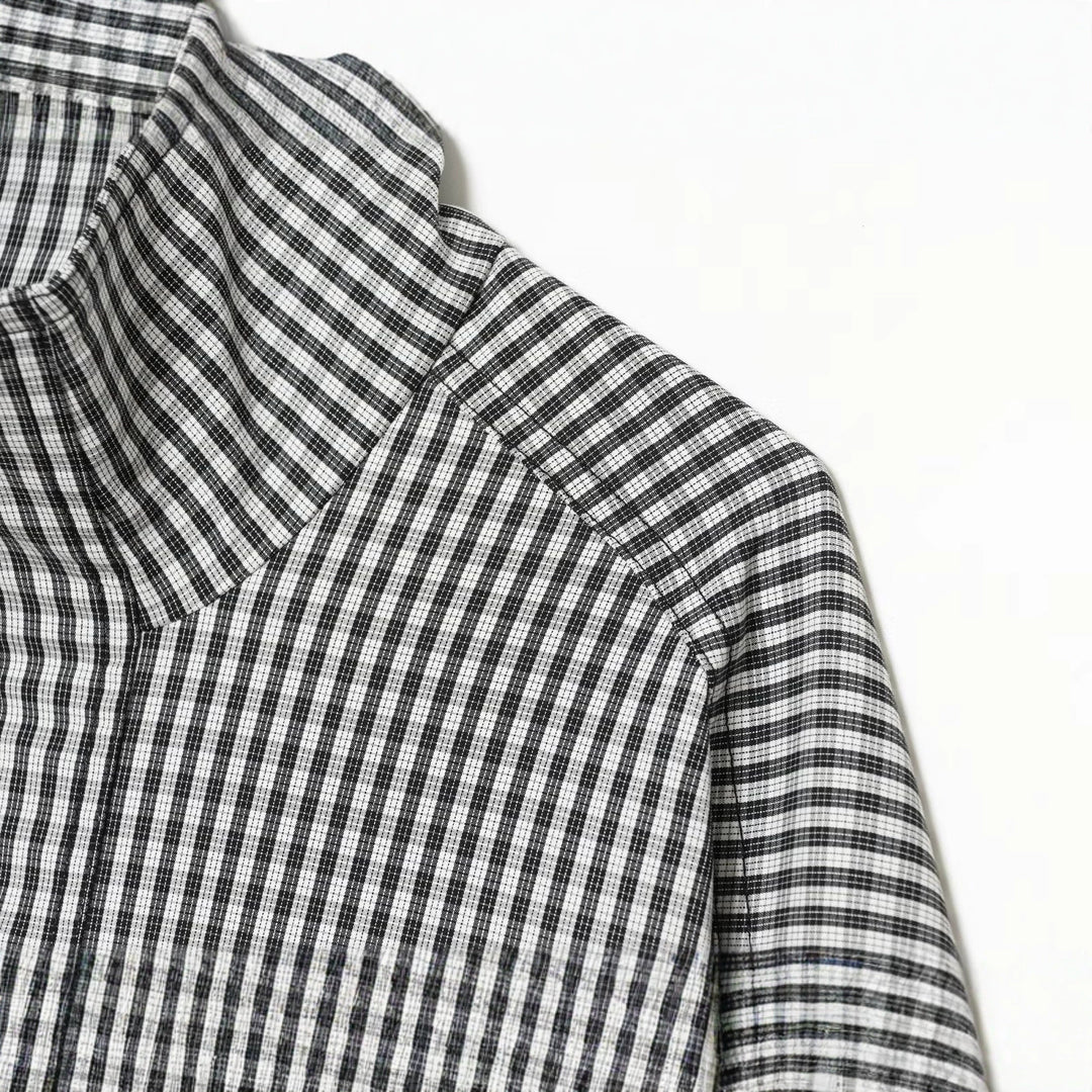 Damen Kariertes Cropped-Blouson mit Stehkragen, Reißverschluss und elastischem Saum Echo Archiv