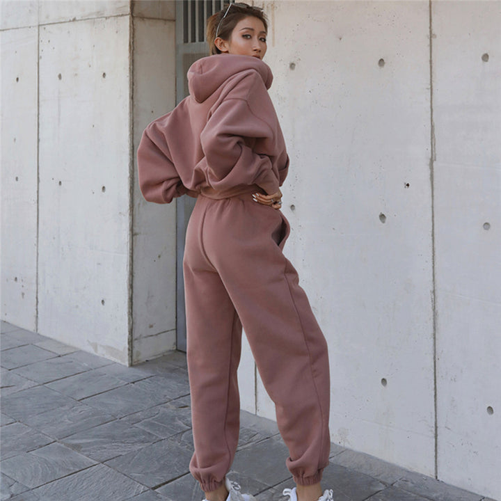 Damen nan oversized Freizeitanzug mit Kapuze und hoher Taille Echo Archiv