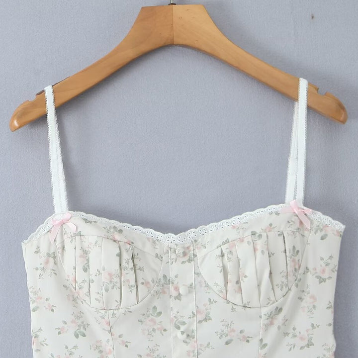 Damen luftiges Sommerkleid mit floralem Muster und voluminösem Rüschensaum Echo Archiv