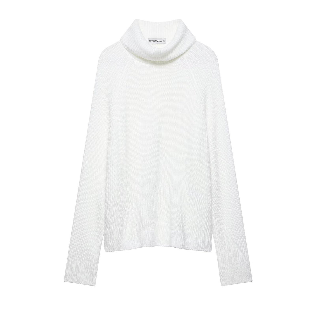 Damen Grobgestrickter kurzgeschnittener Rollkragenpullover im Boxy‑Schnitt Echoarchiv