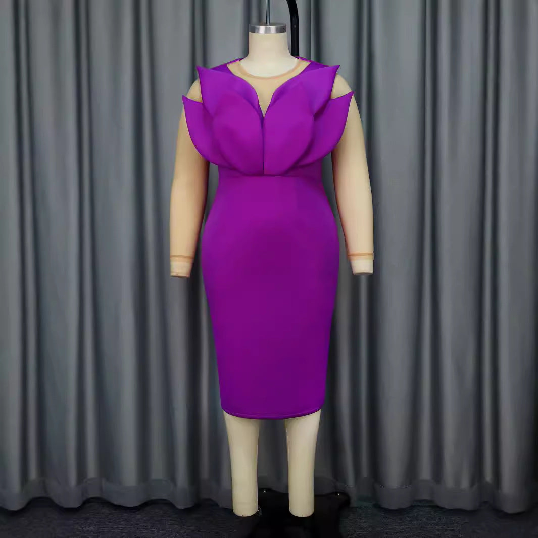 Damen Etuikleid mit floralem Design und transparenten Ärmeln Echo Archiv