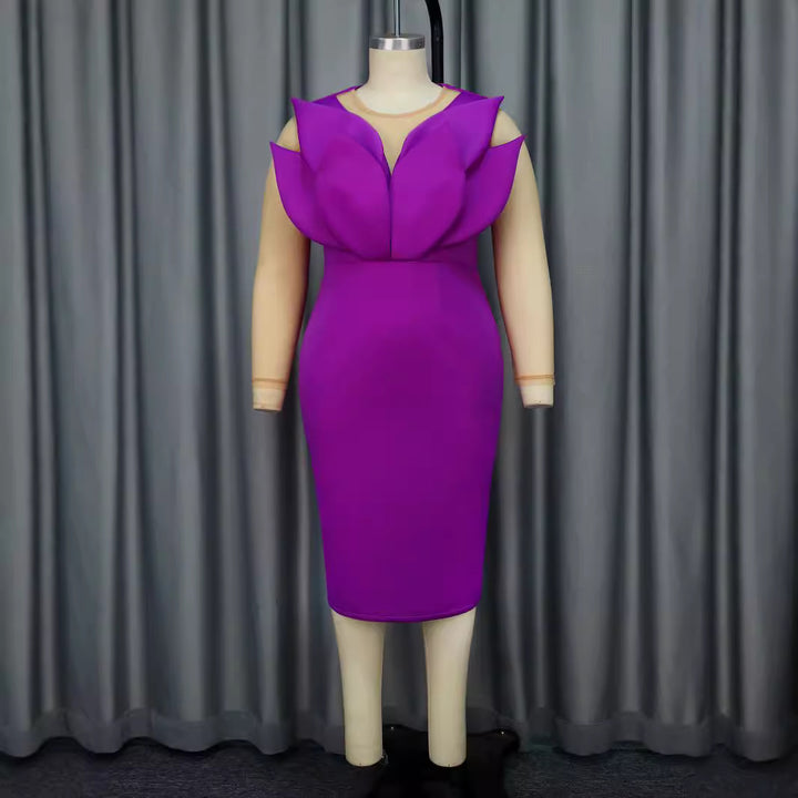 Damen Etuikleid mit floralem Design und transparenten Ärmeln Echo Archiv