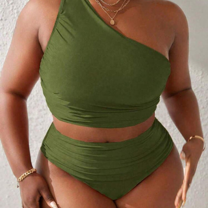 Damen Einseitiger Bikini-Set mit modischem Wickeldetail und hohem Bund Echo Archiv