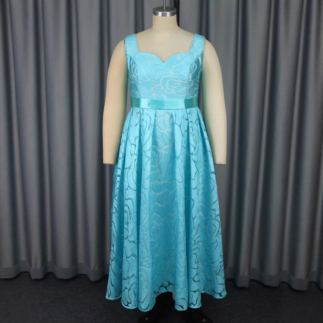 Damen Elegantes A-Linien Kleid mit floralem Jacquard-Muster Echo Archiv