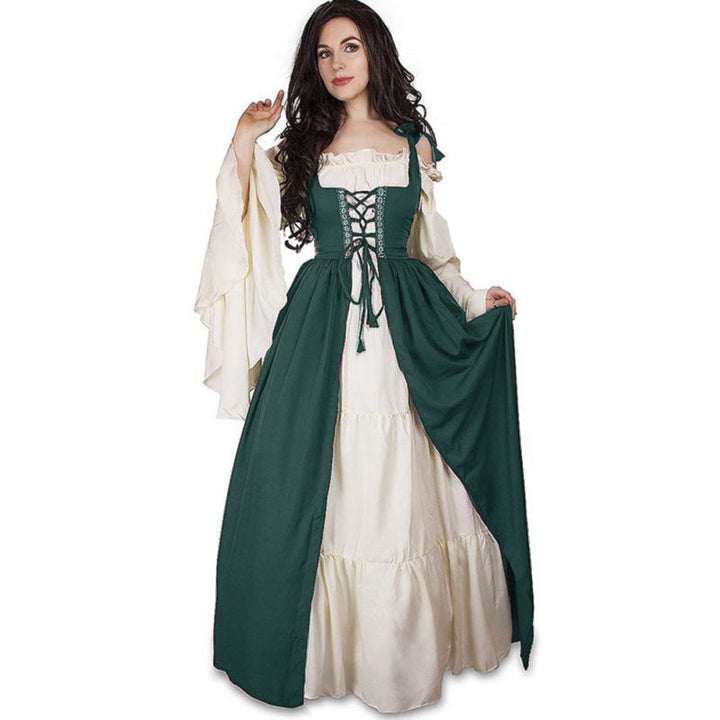 Damen historisches Kleid mit romantischem V-Ausschnitt und voluminösen Ärmeln Echoarchiv