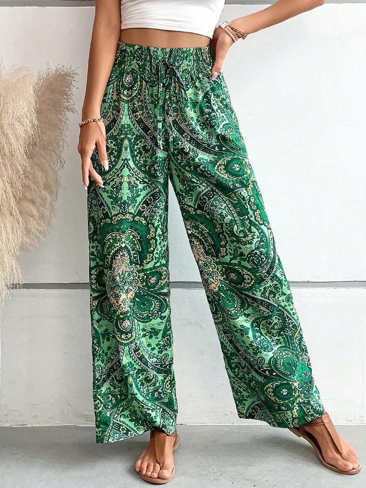 Damen lockere Palazzo-Hosen mit Paisleymuster Echo Archiv