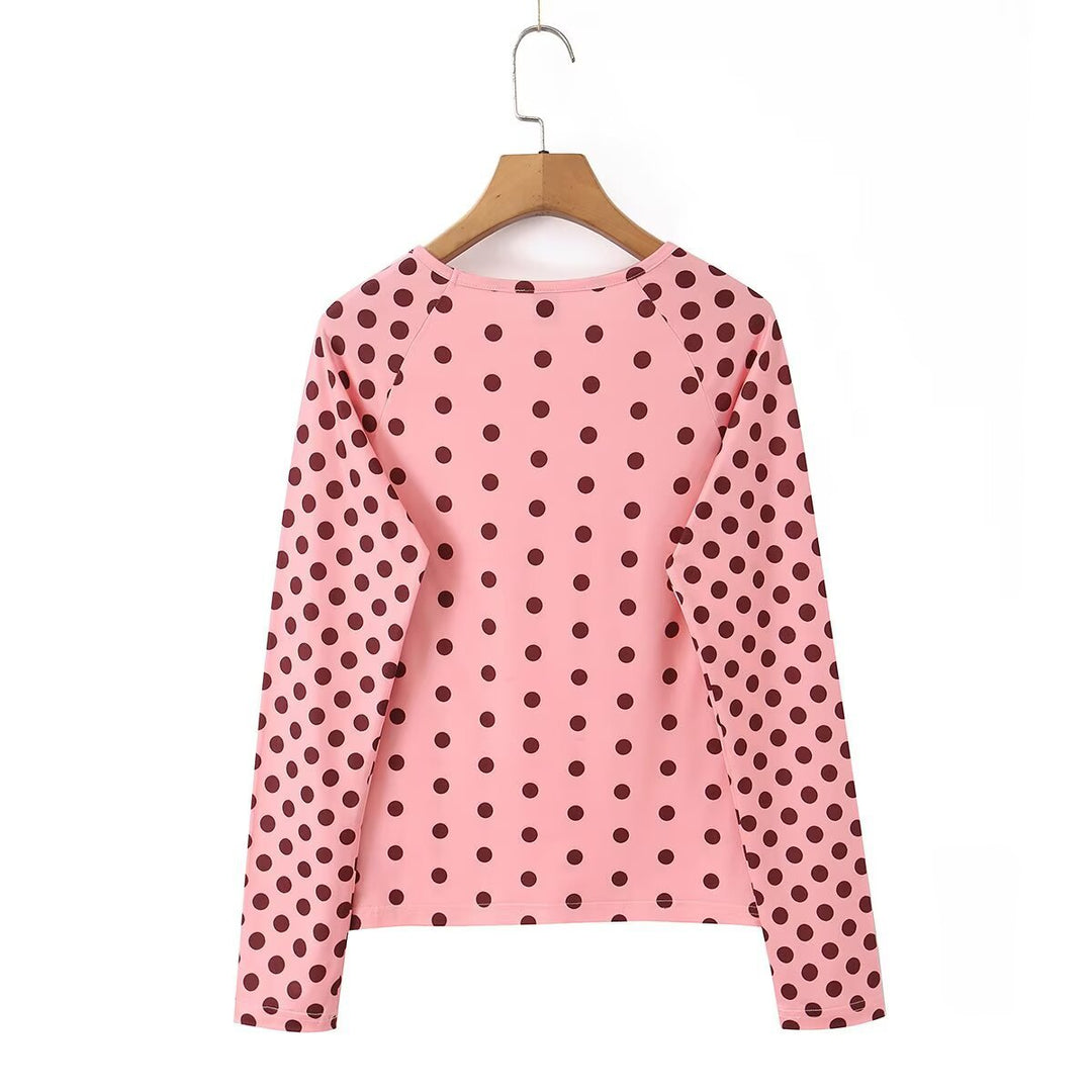 Damen UV‑Schutz‑Langarmshirt mit Rundhalsausschnitt und Tupfenmuster Echo Archiv