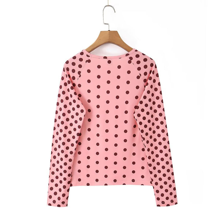 Damen UV‑Schutz‑Langarmshirt mit Rundhalsausschnitt und Tupfenmuster Echo Archiv