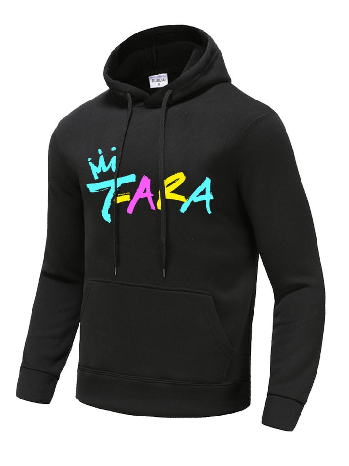 Herren bequemer Kapuzenpullover mit kreativem Farbenmixdruck Echoarchiv