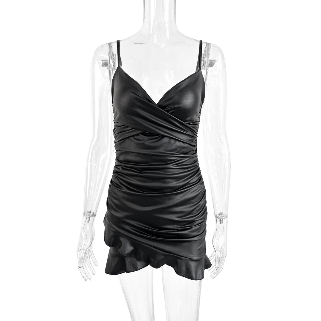 Damen Raffiniertes Wickelkleid mit tiefem V-Ausschnitt und elegantem Saum Echo Archiv