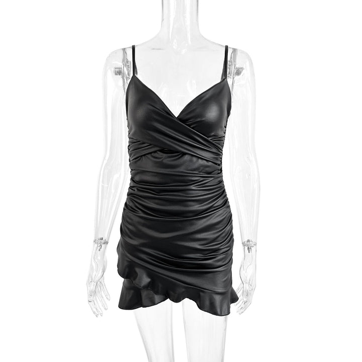 Damen Raffiniertes Wickelkleid mit tiefem V-Ausschnitt und elegantem Saum Echo Archiv