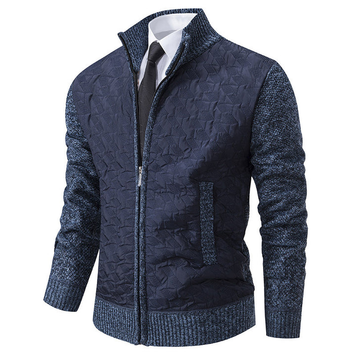 Herren elegante Hybridjacke mit Steppdesign und raffinierten Strickärmeln Echoarchiv