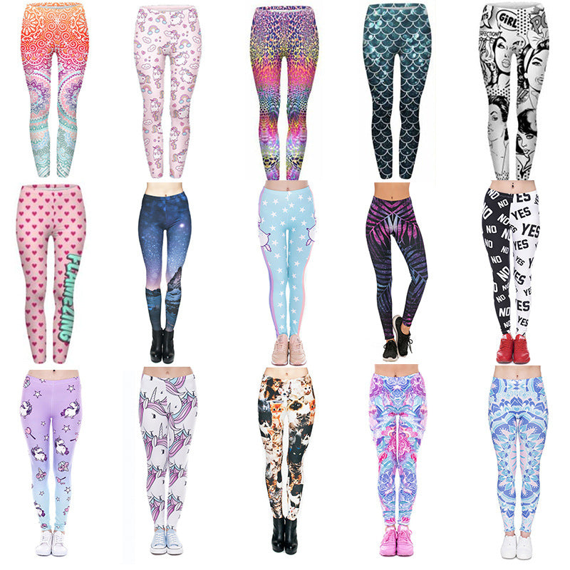 Damen Mandala-Ombre Leggings mit hohem Bund und formendem Stretch echoarchiv-