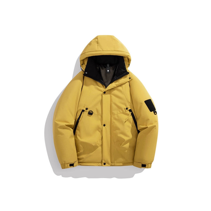 Herren Wattierte Outdoorjacke mit Kapuze, Multifunktionstaschen und winddichter Außenlage Echoarchiv