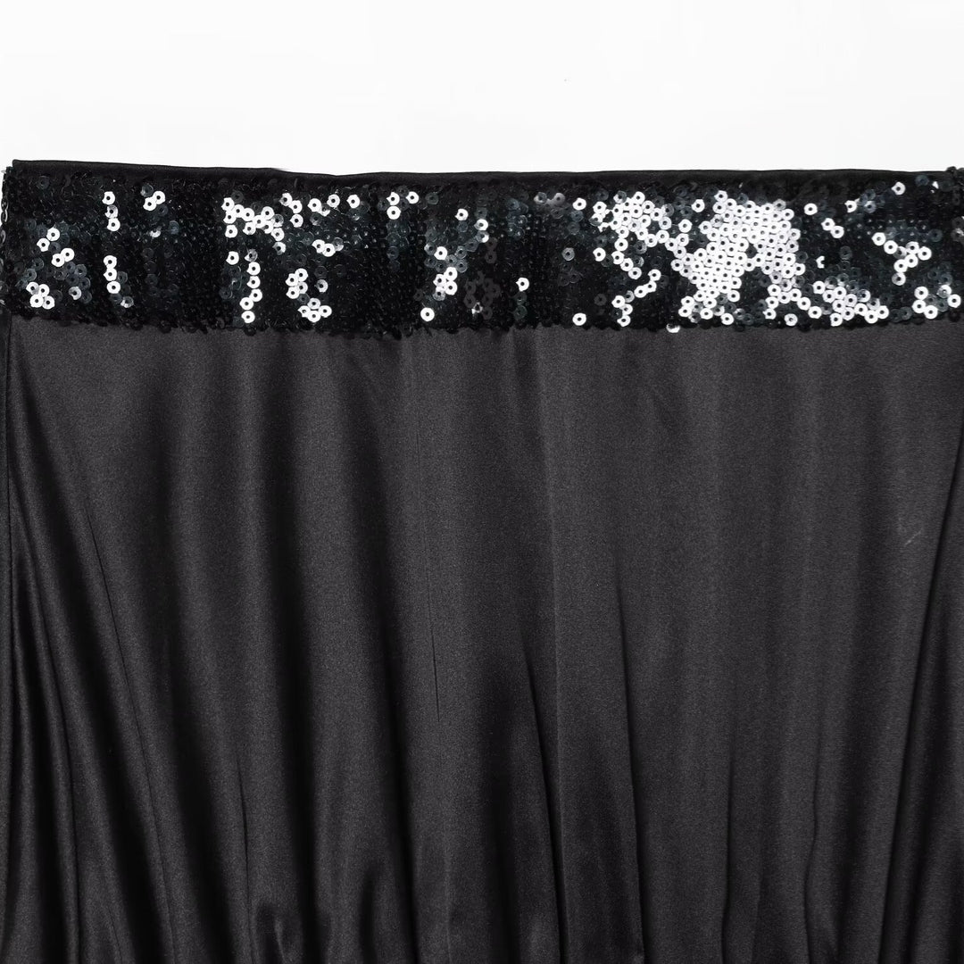 Damen Glitzernder Miniröcke mit elastischem Bund und glattem Satin Echo Archiv