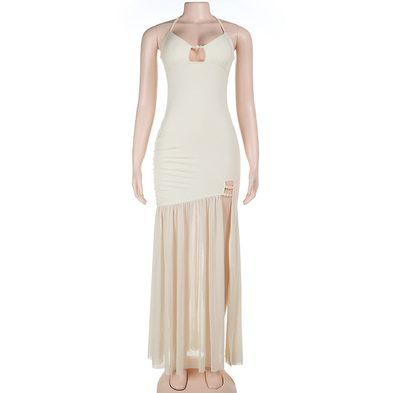 Damen Langes Sommerkleid mit verstellbaren Trägern und raffinierten Rüschendetails Echo Archiv