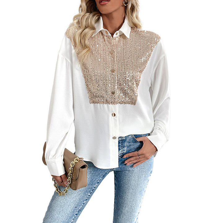Damen Elegante Bluse mit Pailletten Echo Archiv