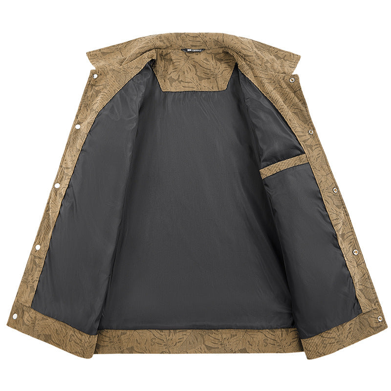 Herren Modische Cordjacke mit einzigartigem Jacquard-Muster Echo Archiv
