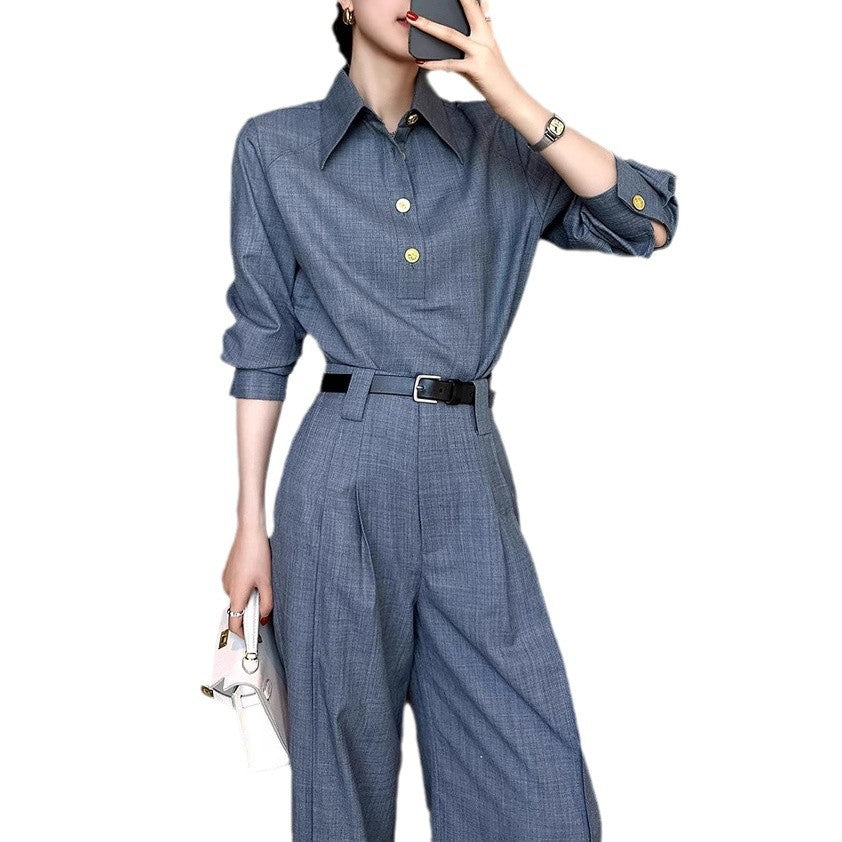 Damen Elegante und vielseitige Bluse mit Knopfdetail Echoarchiv