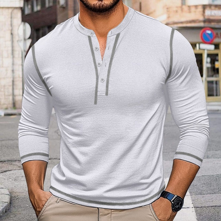Herren Langarmshirt mit Knopfleiste Echoarchiv