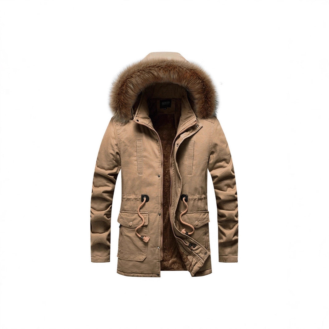 Herren Thermo-Parka mit Kunstfellkapuze und Teddyfutter – Marzano