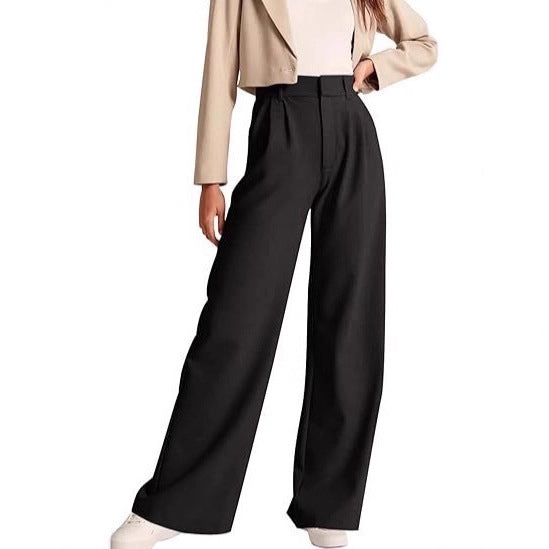 Damen weite High-Waist Hose mit Falten- und Bunddetails Echo Archiv