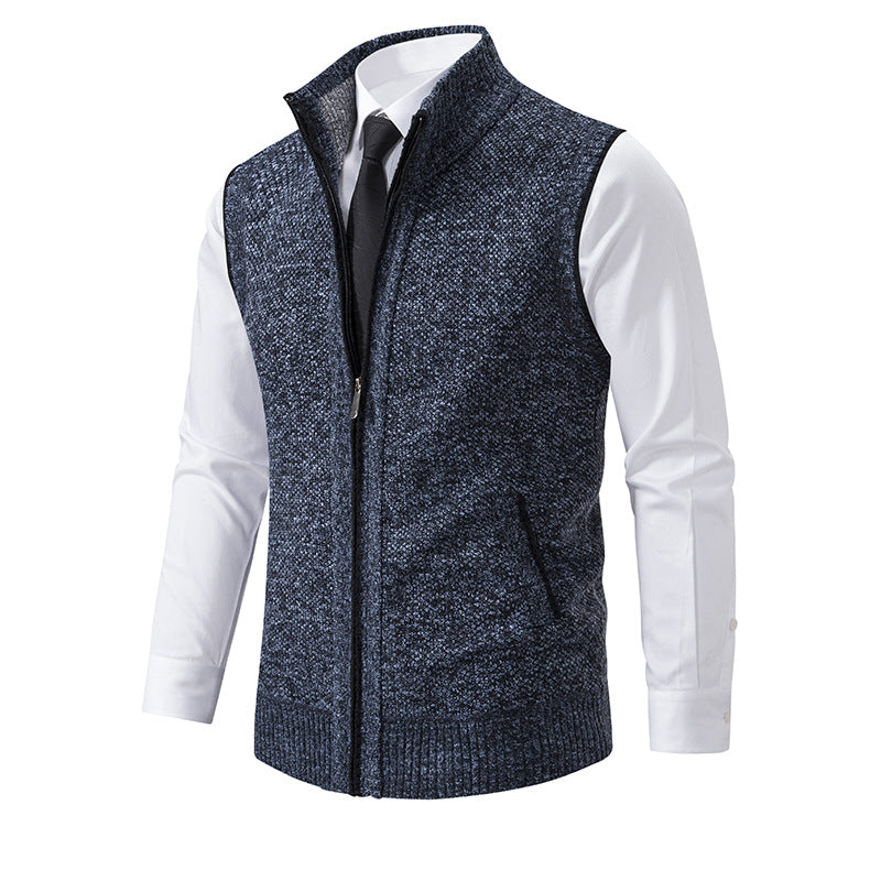 Herren Strickweste mit Reißverschluss und strukturiertem Design Echoarchiv