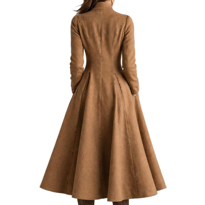 Damen tailliertes Mantelkleid mit doppelreihiger Knopfleiste und ausgestelltem Rock Echoarchiv