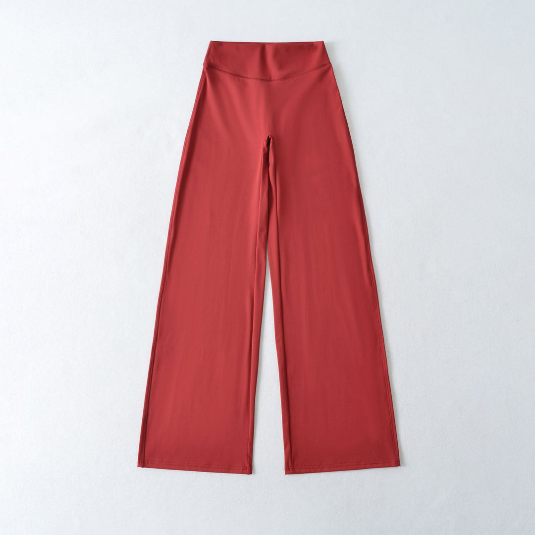 Damen Weite High Waist Loungehose aus Stretchjersey mit fließendem Schlag Echoarchiv