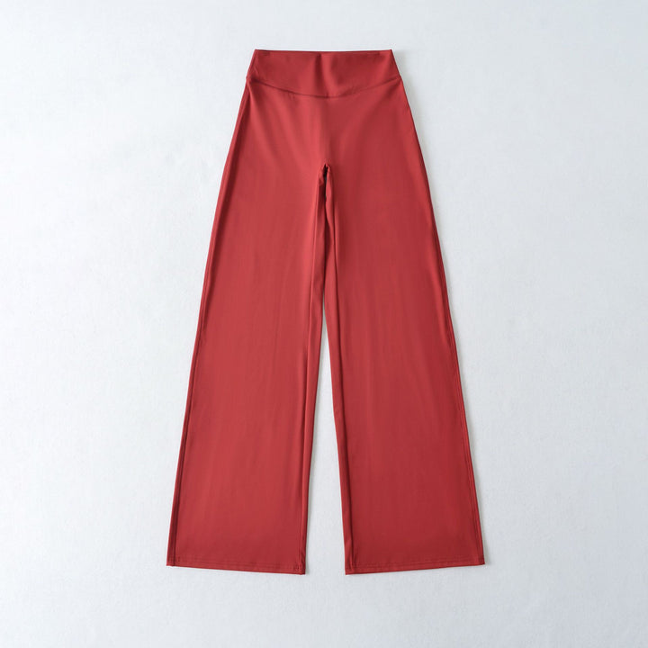 Damen Weite High Waist Loungehose aus Stretchjersey mit fließendem Schlag Echoarchiv