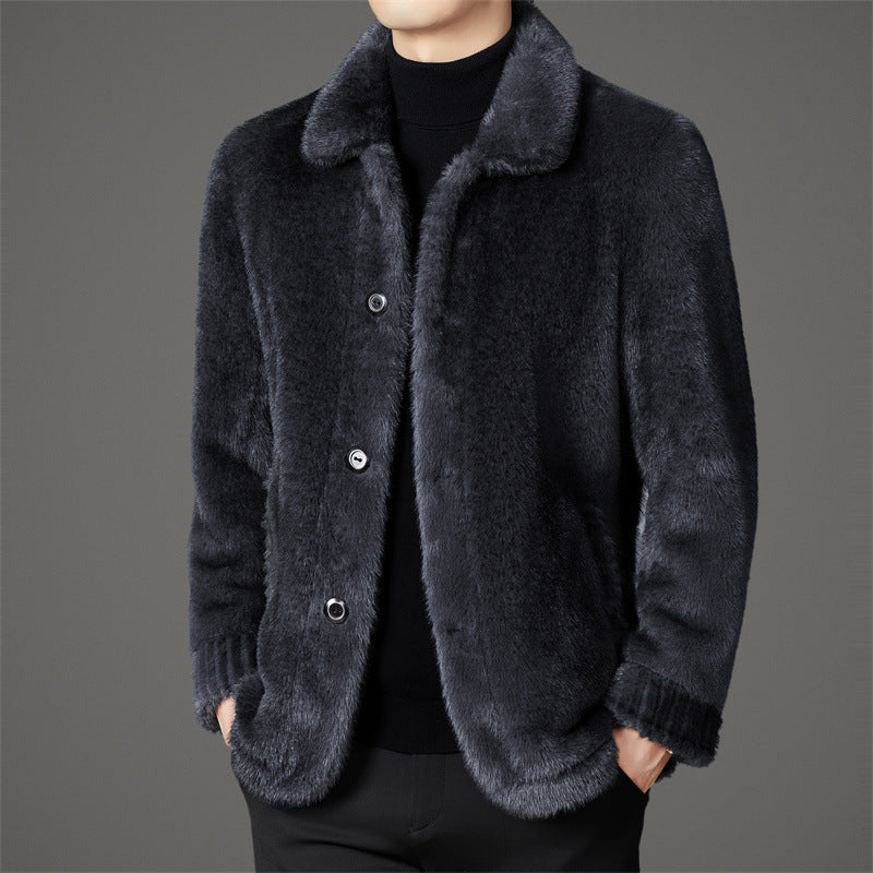 Herren elegante Kunstfelljacke Echoarchiv