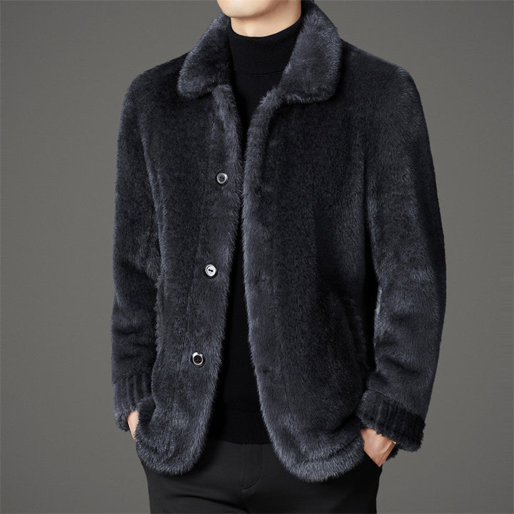 Herren elegante Kunstfelljacke Echoarchiv