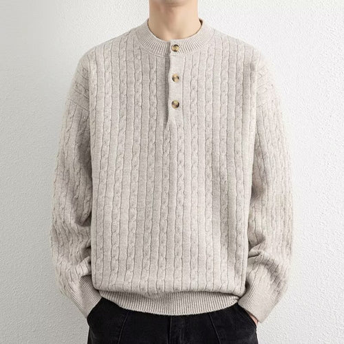 Herren Grobstrickpullover mit Knopfleiste Echoarchiv 1787964769