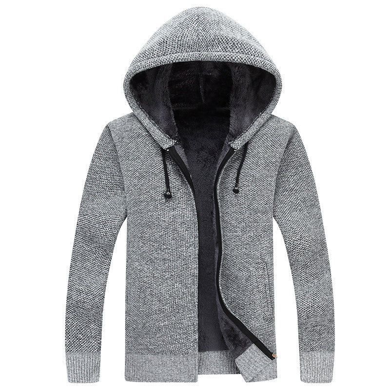 Herren bequeme Fleece-Jacke mit Kapuze und weichem Innenfutter Echoarchiv