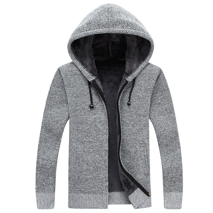 Herren bequeme Fleece-Jacke mit Kapuze und weichem Innenfutter Echoarchiv