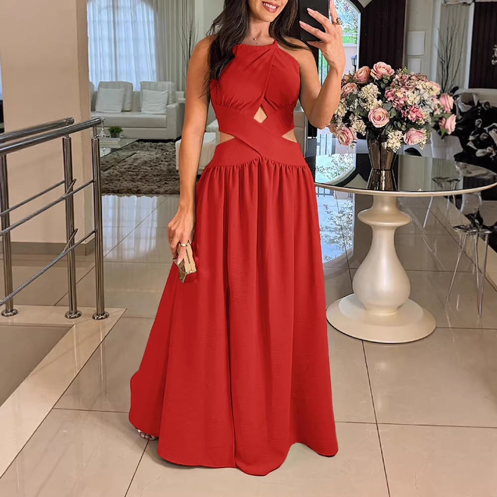 Damen Maxikleid mit eleganter Überkreuzung und modischem Ausschnitt Echo Archiv