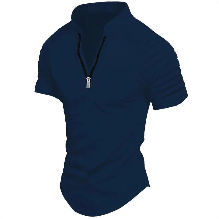 Herren Sportliches Kurzarm-Zip-Shirt Echoarchiv
