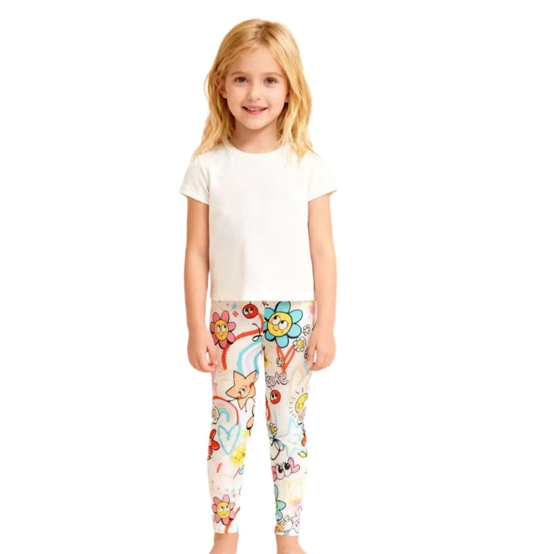 Mädchen Leggings mit buntem Frühlingsdesign Echo Archiv