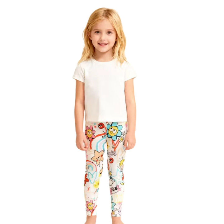 Mädchen Leggings mit buntem Frühlingsdesign Echo Archiv