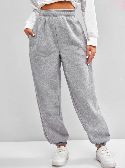 Damen nan hochgeschnittene Relax-Fit Jogginghose mit elastischem Bund, Seitentaschen und gerafften Beinbündchen Echo Archiv