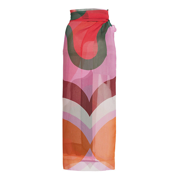 Damen asymmetrischer Badeanzug mit modernem Grafikdesign Echo Archiv