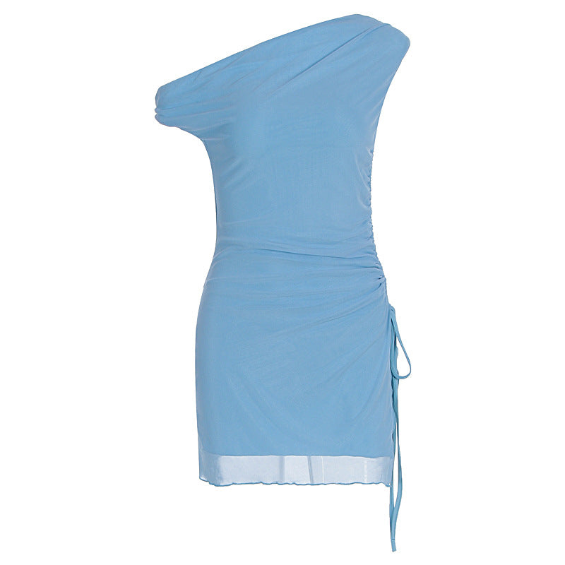 Damen Raffiniertes One-Shoulder Minikleid mit seitlicher Raffung Echo Archiv