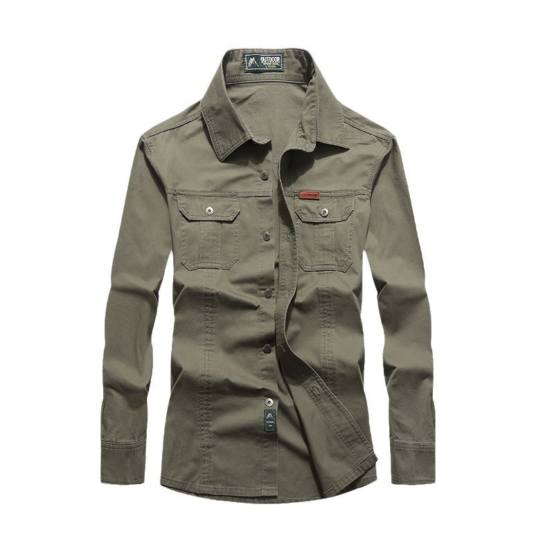 Herren Canvas-Overshirt mit Brustklappen und robustem Baumwollmix – Taviero