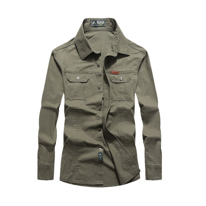 Herren Canvas-Overshirt mit Brustklappen und robustem Baumwollmix – Taviero