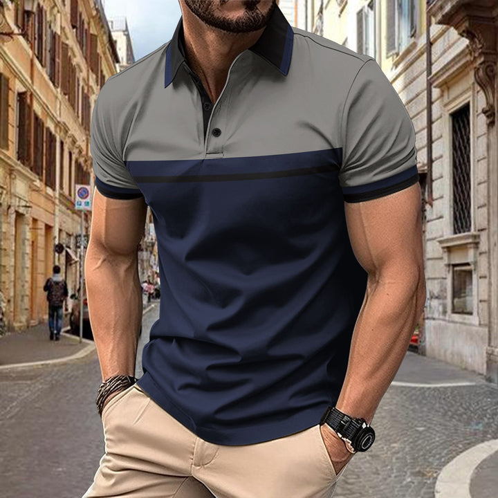 Herren Polohemd mit modernem Farbblockdesign Echoarchiv